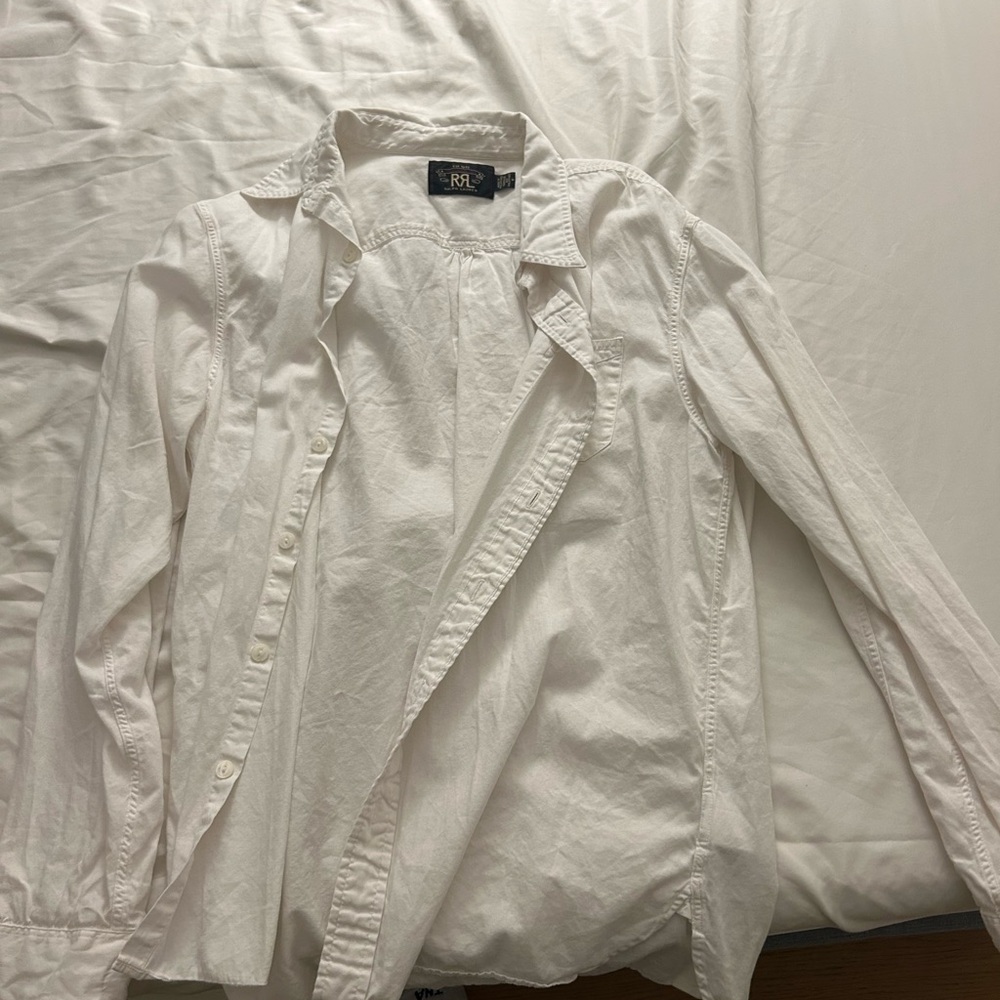 RRL White Button-Up Shirt